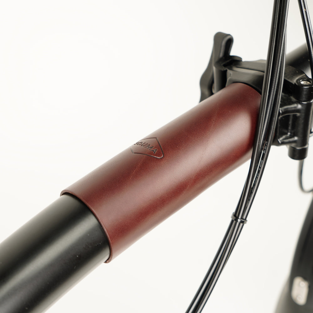 Frame Protector Set for Brompton - Velcro version, brown color, front part of main frame tube