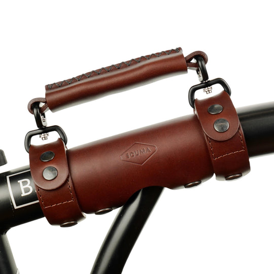 Heavy Duty Leather Carry Handle for Brompton Bicycle - Brompton accessories - Souma Leather