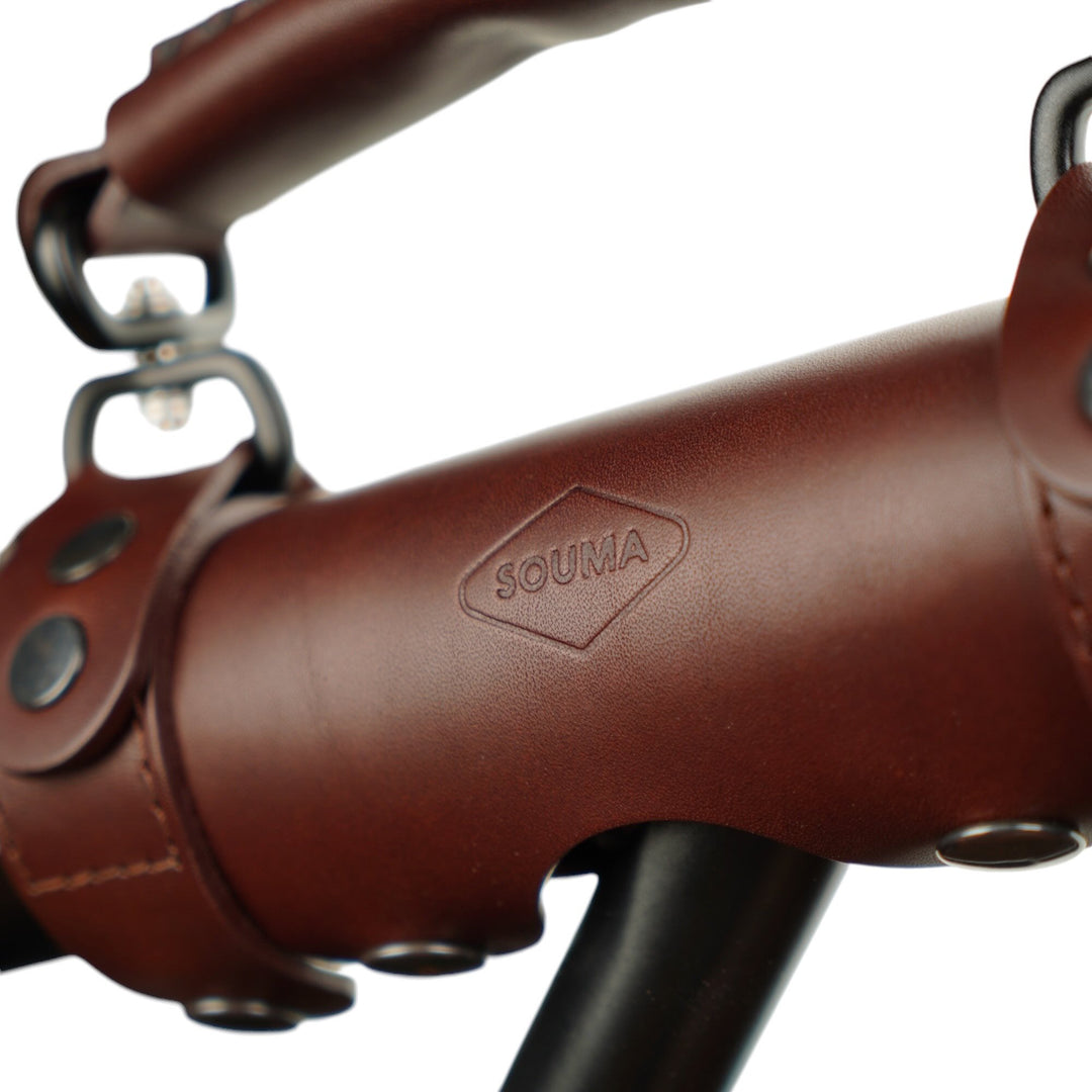 Heavy Duty Leather Carry Handle for Brompton Bicycle - Brompton accessories - Souma Leather