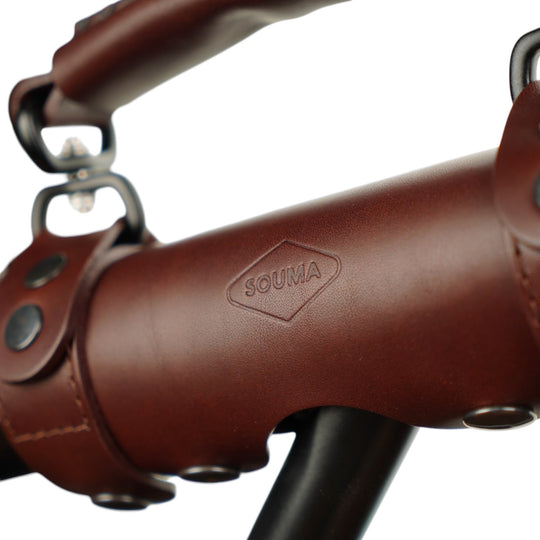 Heavy Duty Leather Carry Handle for Brompton Bicycle - Brompton accessories - Souma Leather
