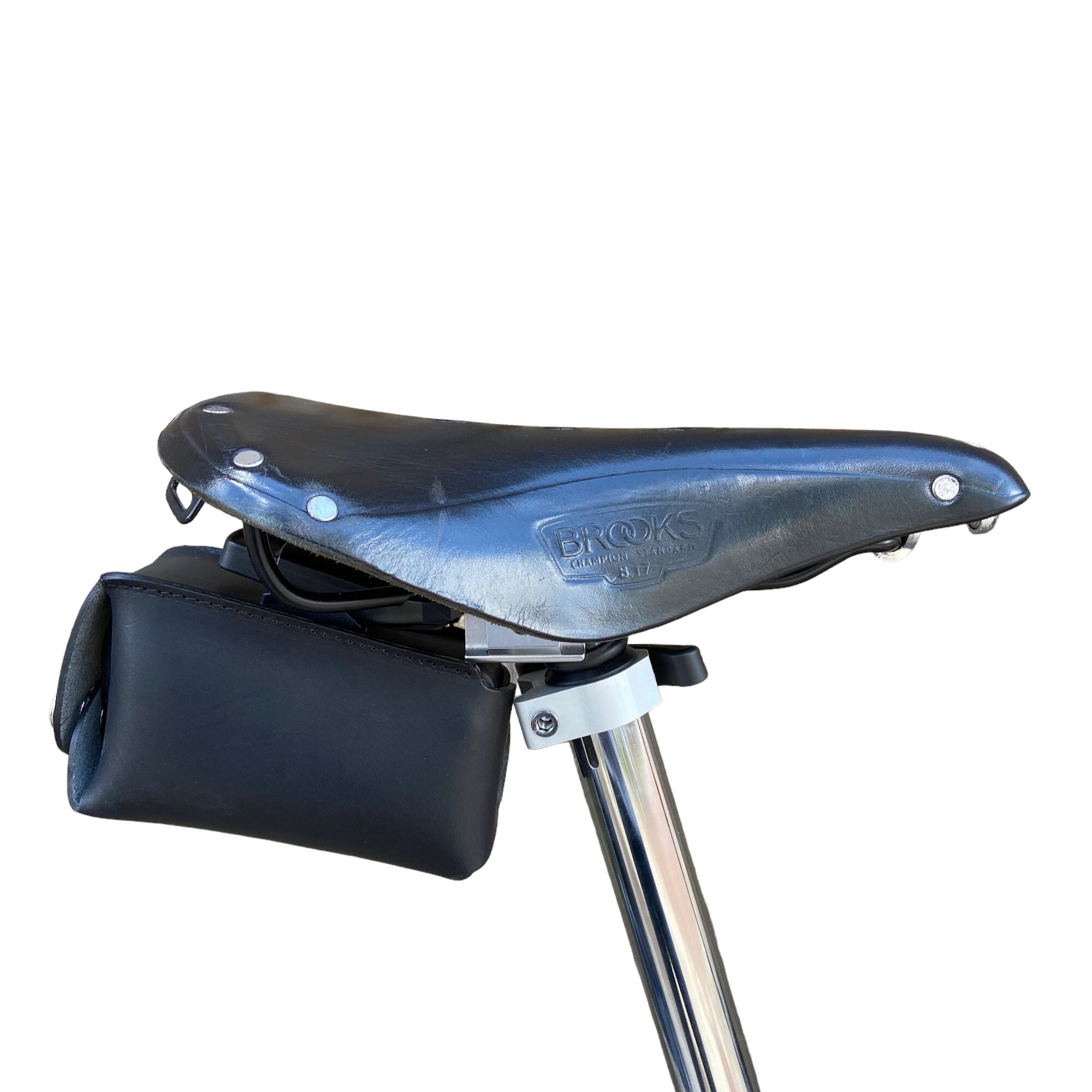 Bicycle Leather Saddle Bag Black