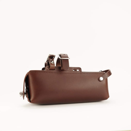 abus leather brown saddle bag 
