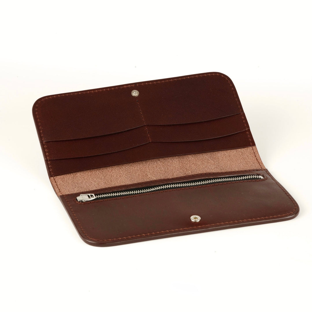 Women's Leather Wallet - Fold Souma Leather Brown, inside