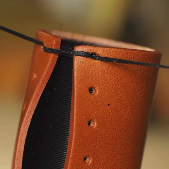 sewing of honey leather grips