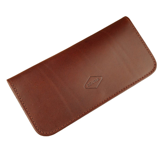 Women's Leather Wallet - Fold Souma Leather Brown white Background