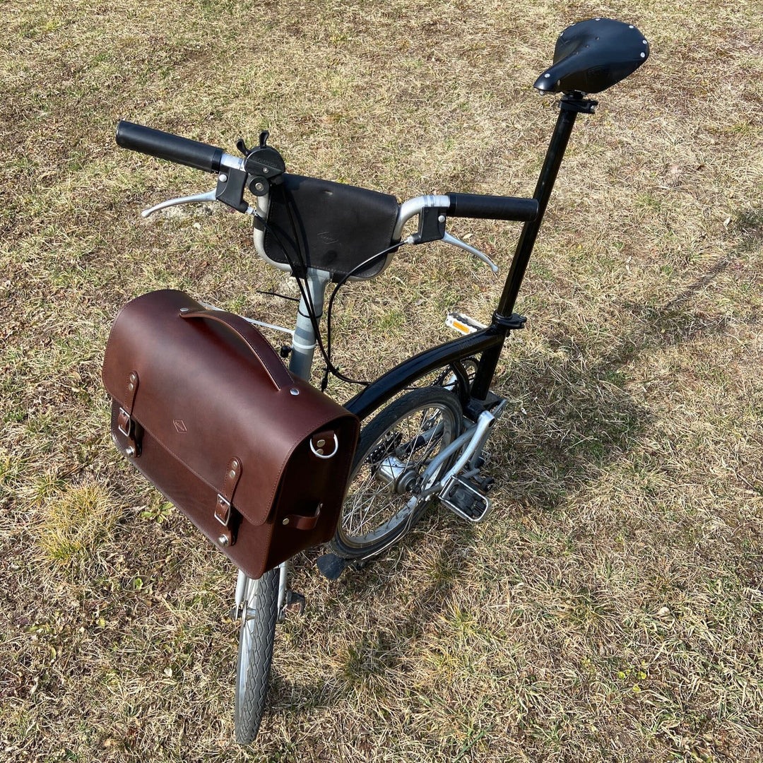 Leather Camera Bag for Brompton Souma Leather brown on Brompton