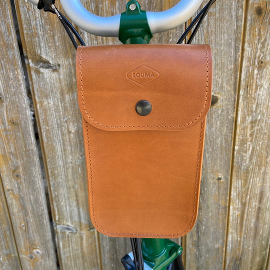 Brompton Leather Handlebar Bag - Large Souma Leather honey color