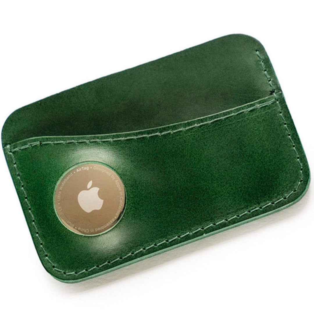 Apple AirTag Leather Wallet - Handmade card wallet with pocket for Apple AirTag - Wallets & Money Clips - Souma Leather