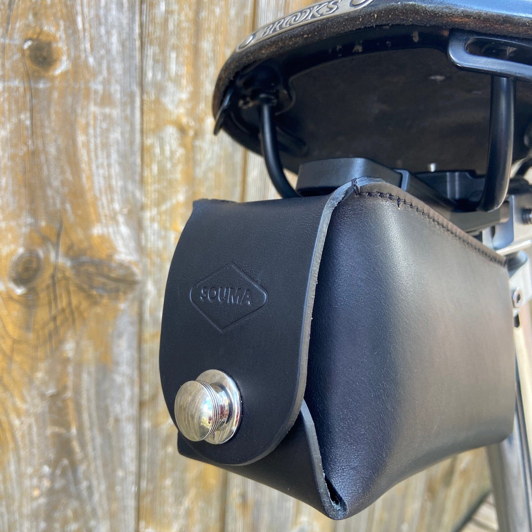 Bicycle Leather Saddle Bag - Quick Release - Brompton bag - Souma Leather