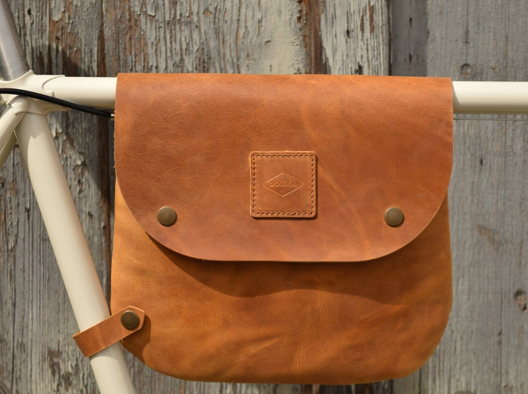 Bikegab - Leather bicycle frame bag/shoulder bag "TOPAZ" Souma Leather 