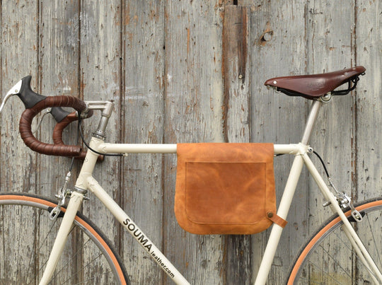 Bikegab - Leather bicycle frame bag/shoulder bag "TOPAZ" Souma Leather 