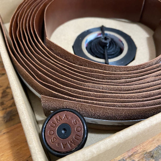 Bicycle Leather handlebar tape packaging brown