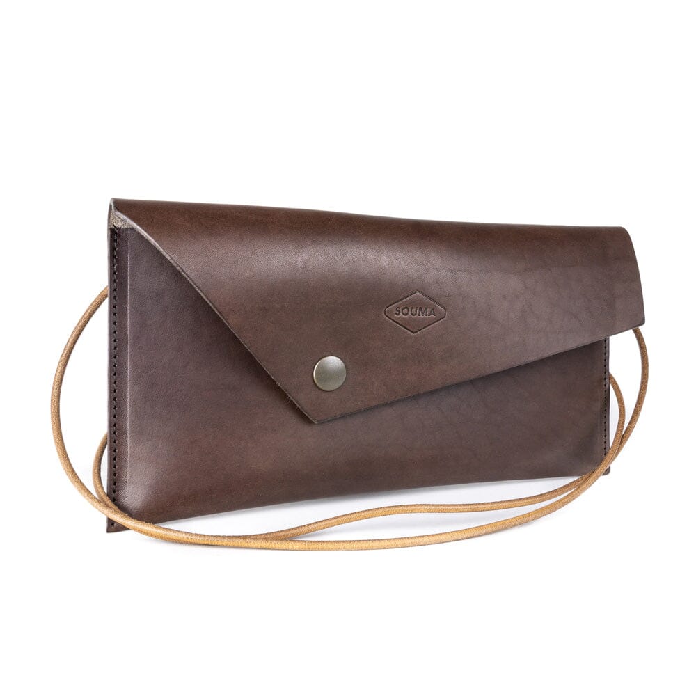 Women's leather clutch - Marc Souma Leather Brown 