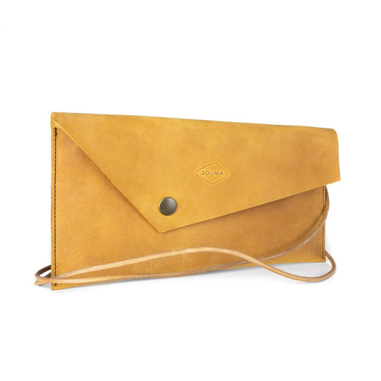 Women's leather clutch - Marc Souma Leather Topaz 