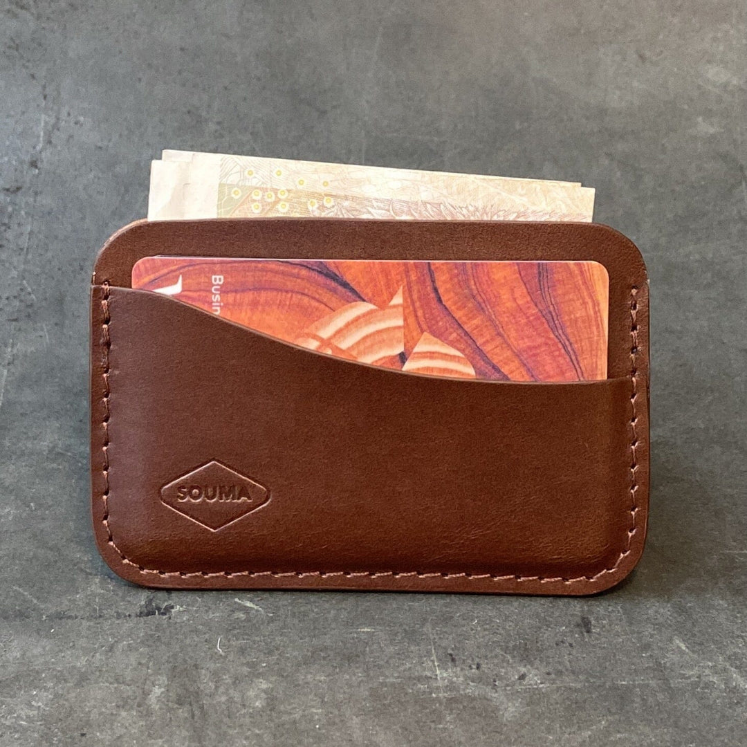 Minimalistic Leather Card Wallet Souma Leather  front view