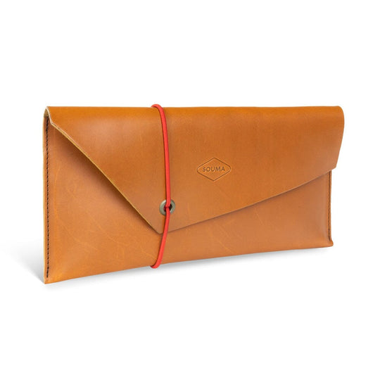 Women's leather clutch - Jose Souma Leather Cognac 