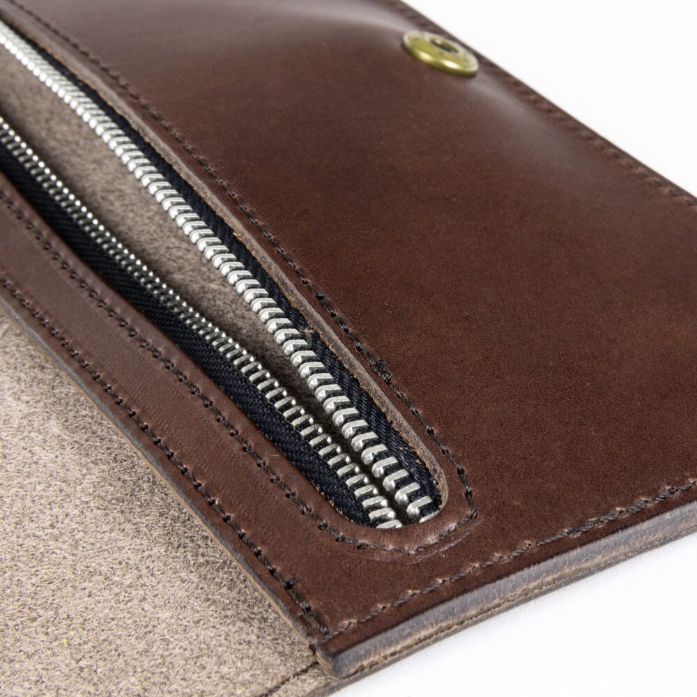 Women's Leather Wallet - Fold Souma Leather, zipper detail 